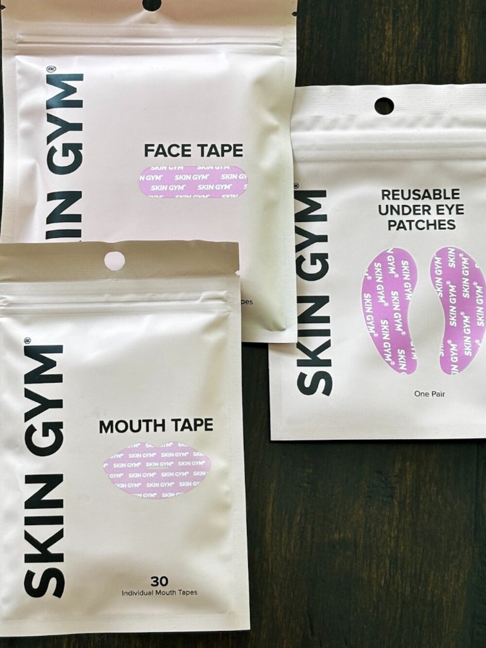 Skin Gym Face Mouth Tape & Reusable Eye Patches 3-Piece Set